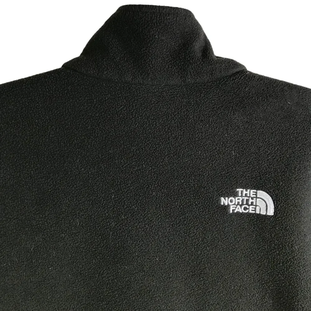 The North Face Jacket Boy Kids M10/12 Black Fleece High Neck Zip-Up Lined Pocket